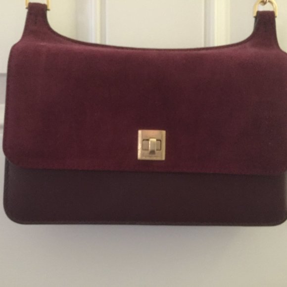 Michael Kors Natalie Leather & Suede Plum Medium Chain Messenger Bag/$378 RETAIL - Picture 4 of 11
